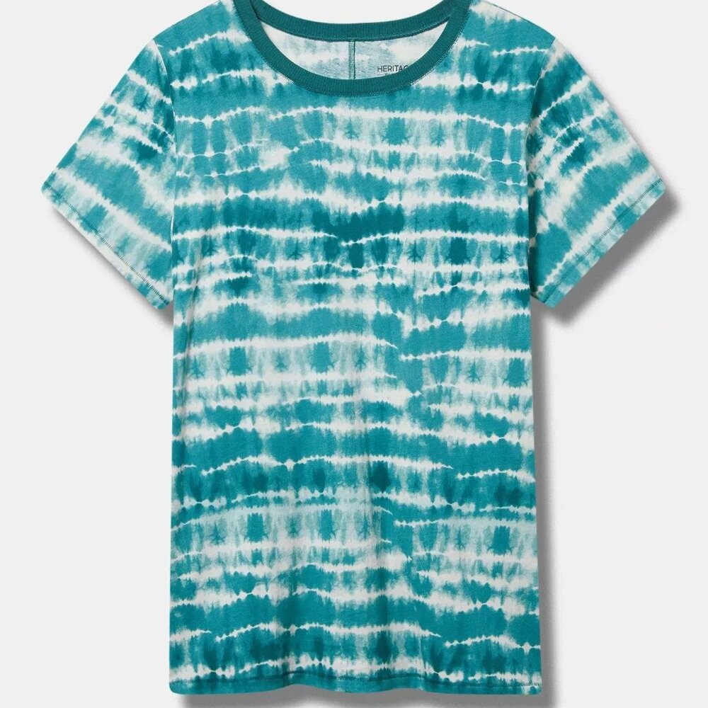 Torrid Tee 00X 0X 2X Green Tie Dye T-Shirt Top Crew Classc Fit Plus Size New